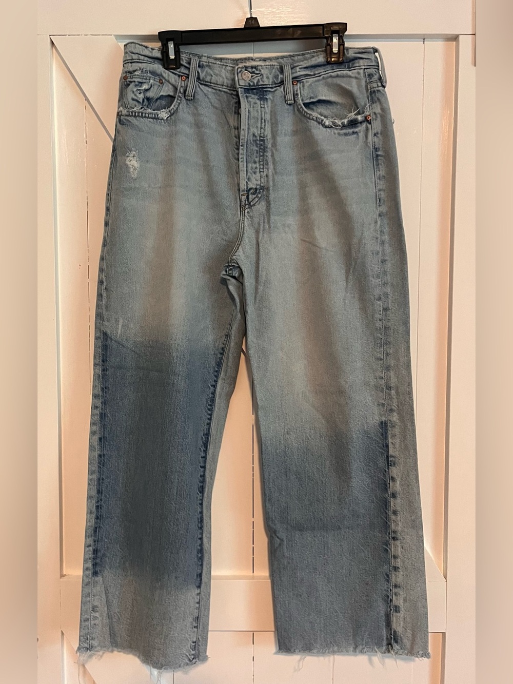 MOTHER Light Wash Straight-Leg Jeans
